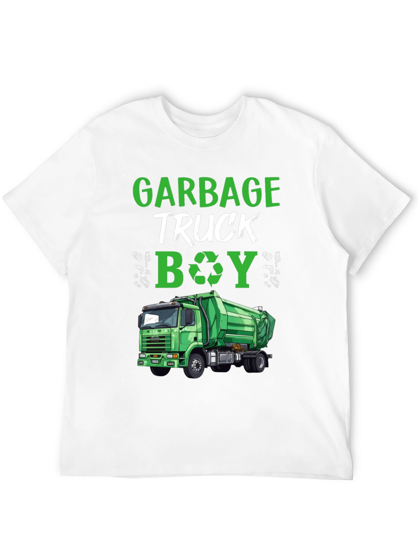 Garbage Truck Boy T-Shirt - Green Truck Tee