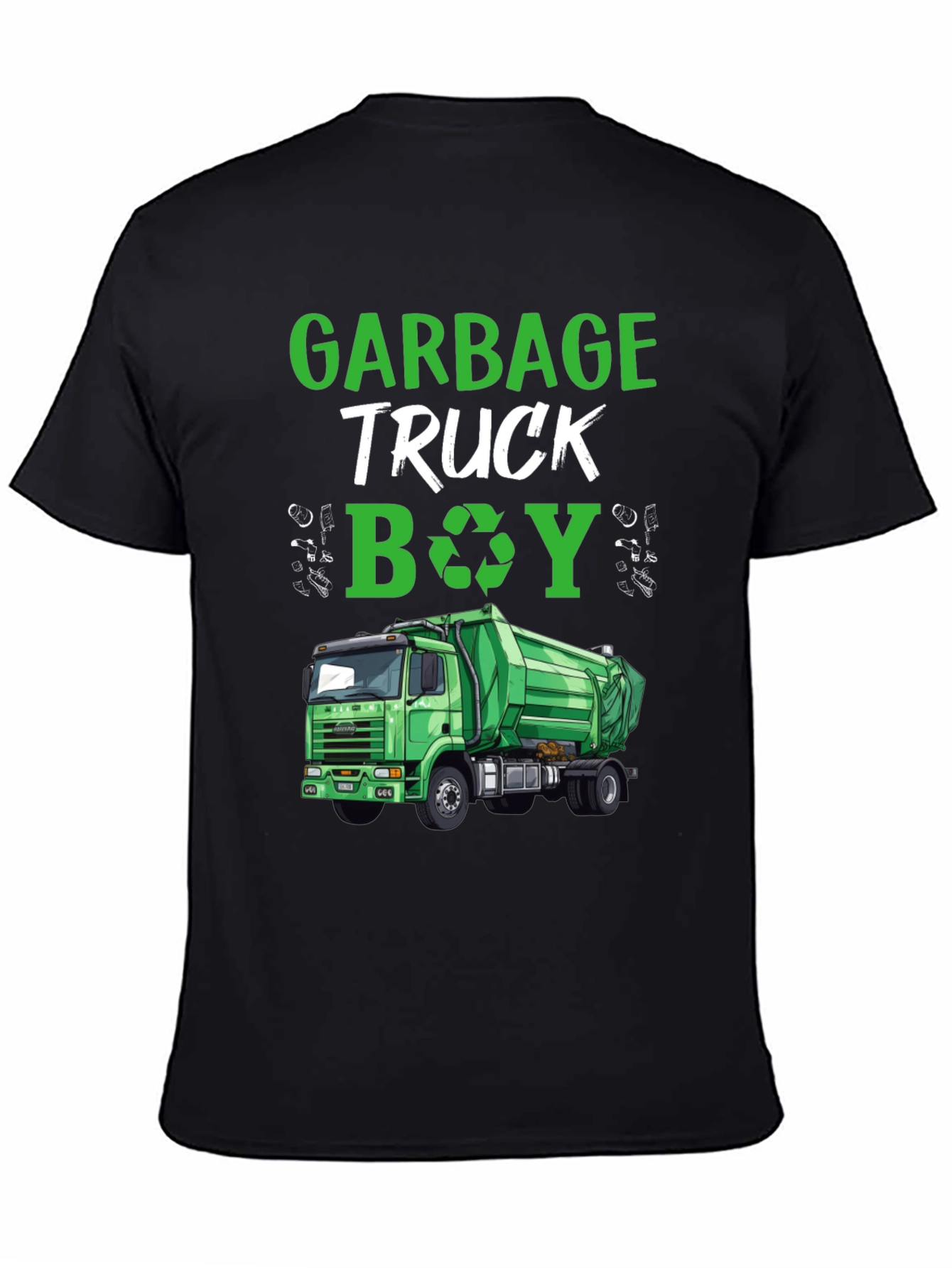 Garbage Truck Boy T-Shirt - Green Truck Tee