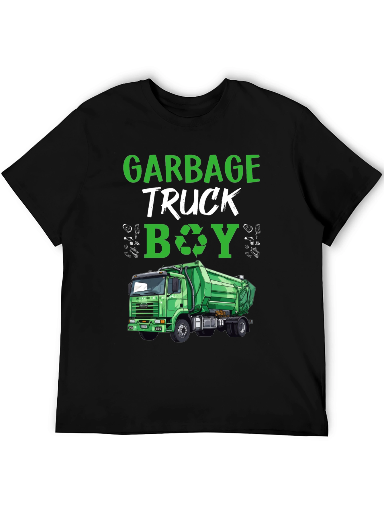 Garbage Truck Boy T-Shirt - Green Truck Tee