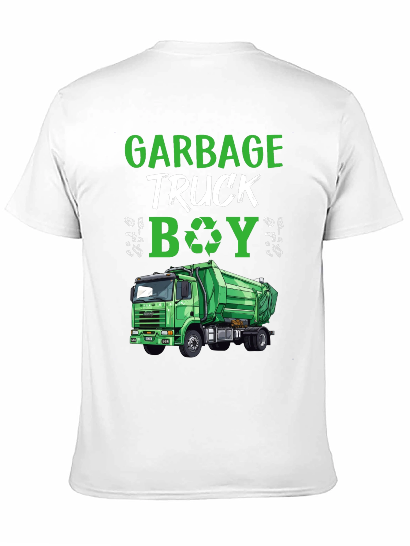 Garbage Truck Boy T-Shirt - Green Truck Tee