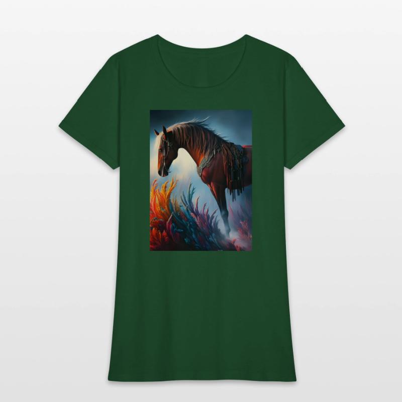 Elegant Prismatic Arabian Horse Digital Art