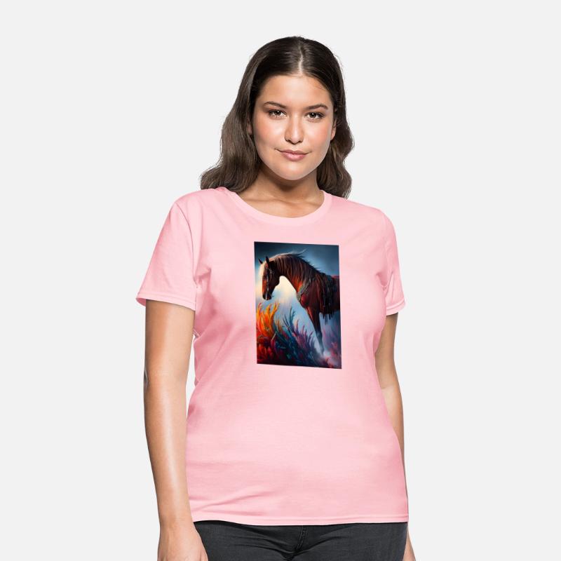 Elegant Prismatic Arabian Horse Digital Art