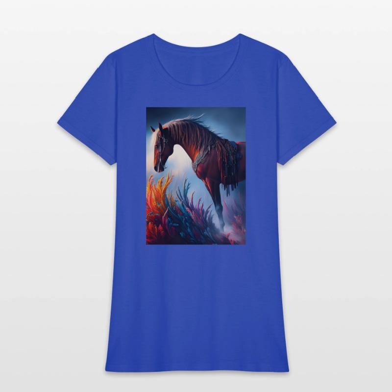 Elegant Prismatic Arabian Horse Digital Art