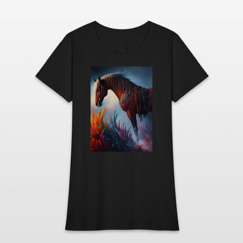 Elegant Prismatic Arabian Horse Digital Art