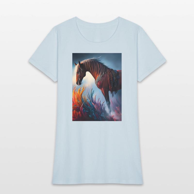 Elegant Prismatic Arabian Horse Digital Art