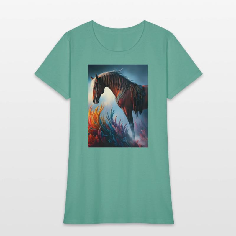 Elegant Prismatic Arabian Horse Digital Art