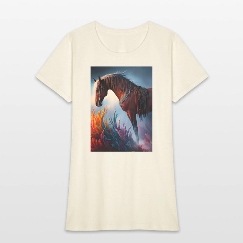 Elegant Prismatic Arabian Horse Digital Art