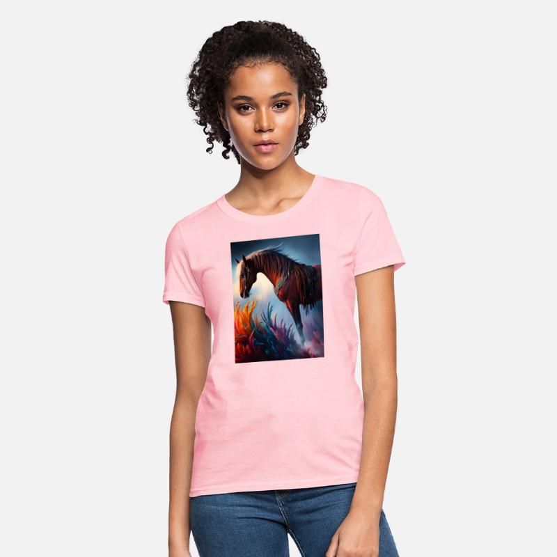 Elegant Prismatic Arabian Horse Digital Art