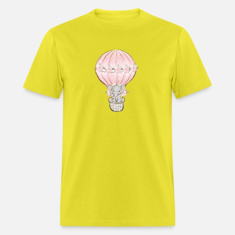 Elephant kids cartoon blimp flowers pink