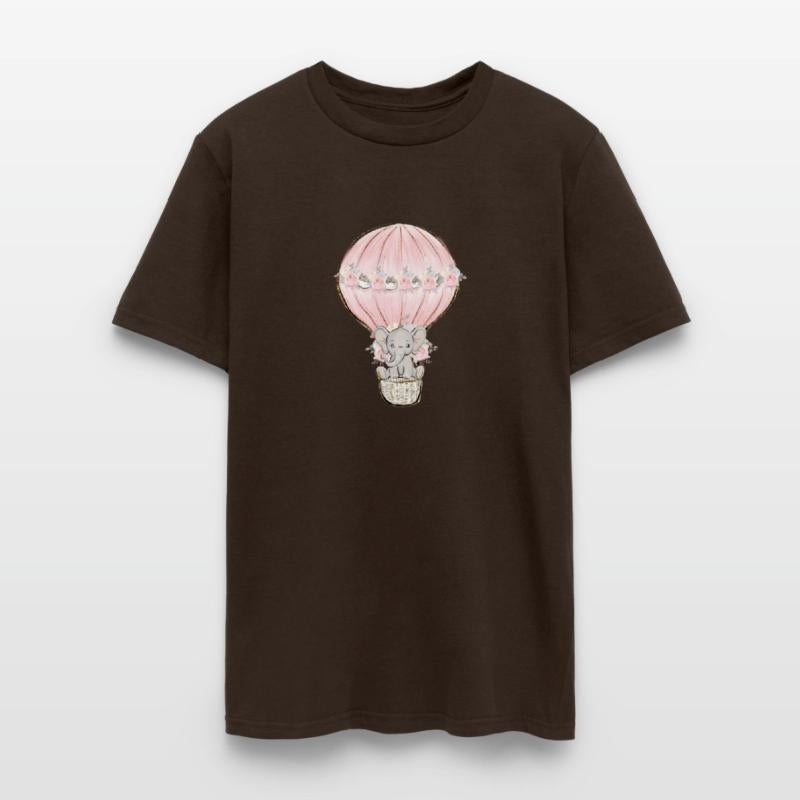 Elephant kids cartoon blimp flowers pink