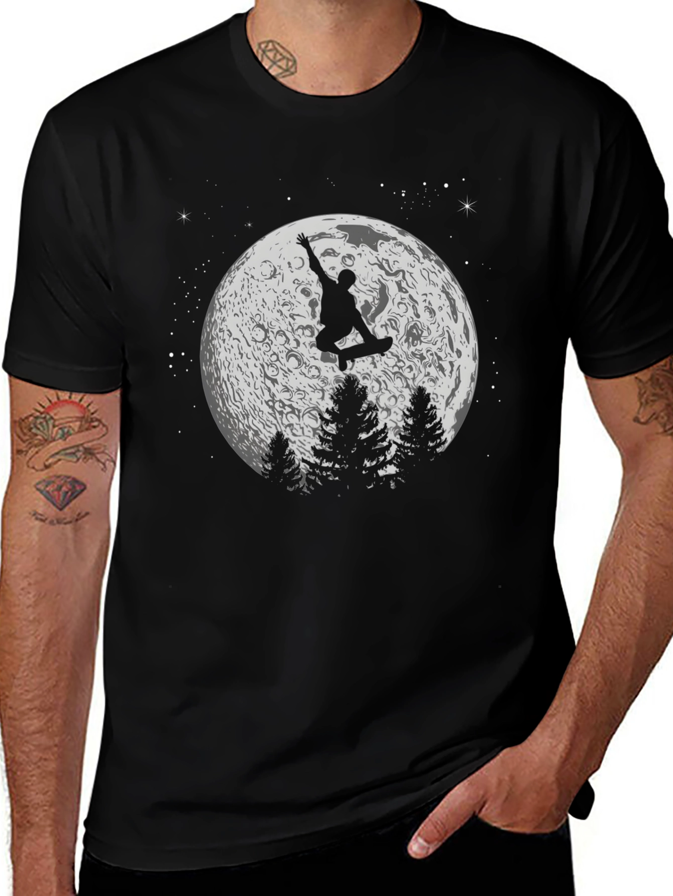 Skateboarding on the Moon Graphic T-Shirt