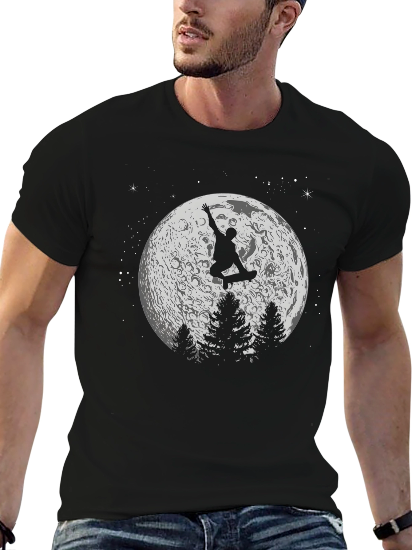 Skateboarding on the Moon Graphic T-Shirt