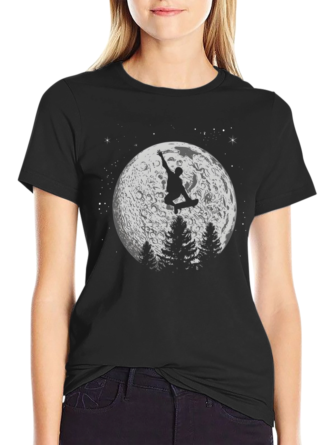 Skateboarding on the Moon Graphic T-Shirt
