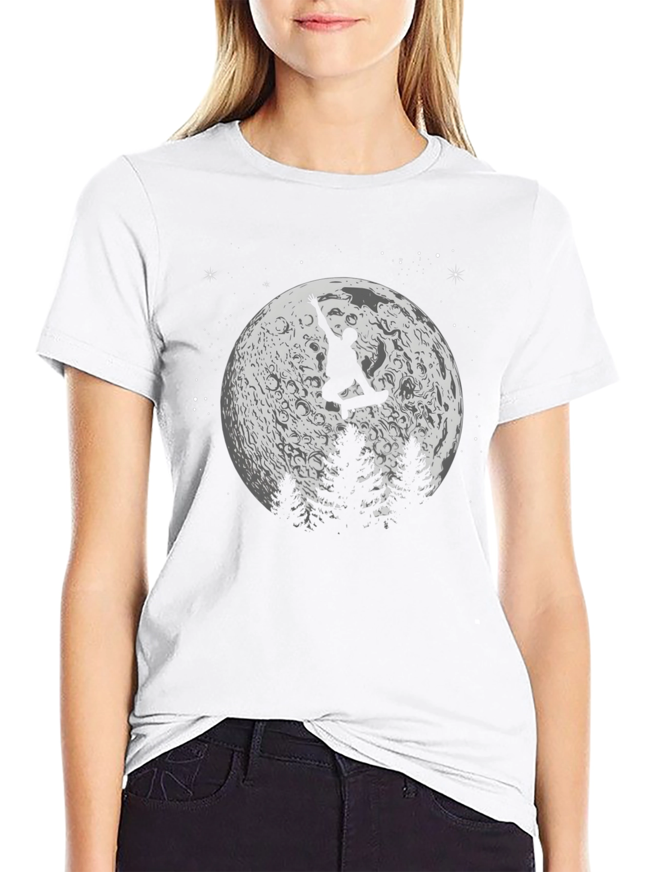 Skateboarding on the Moon Graphic T-Shirt