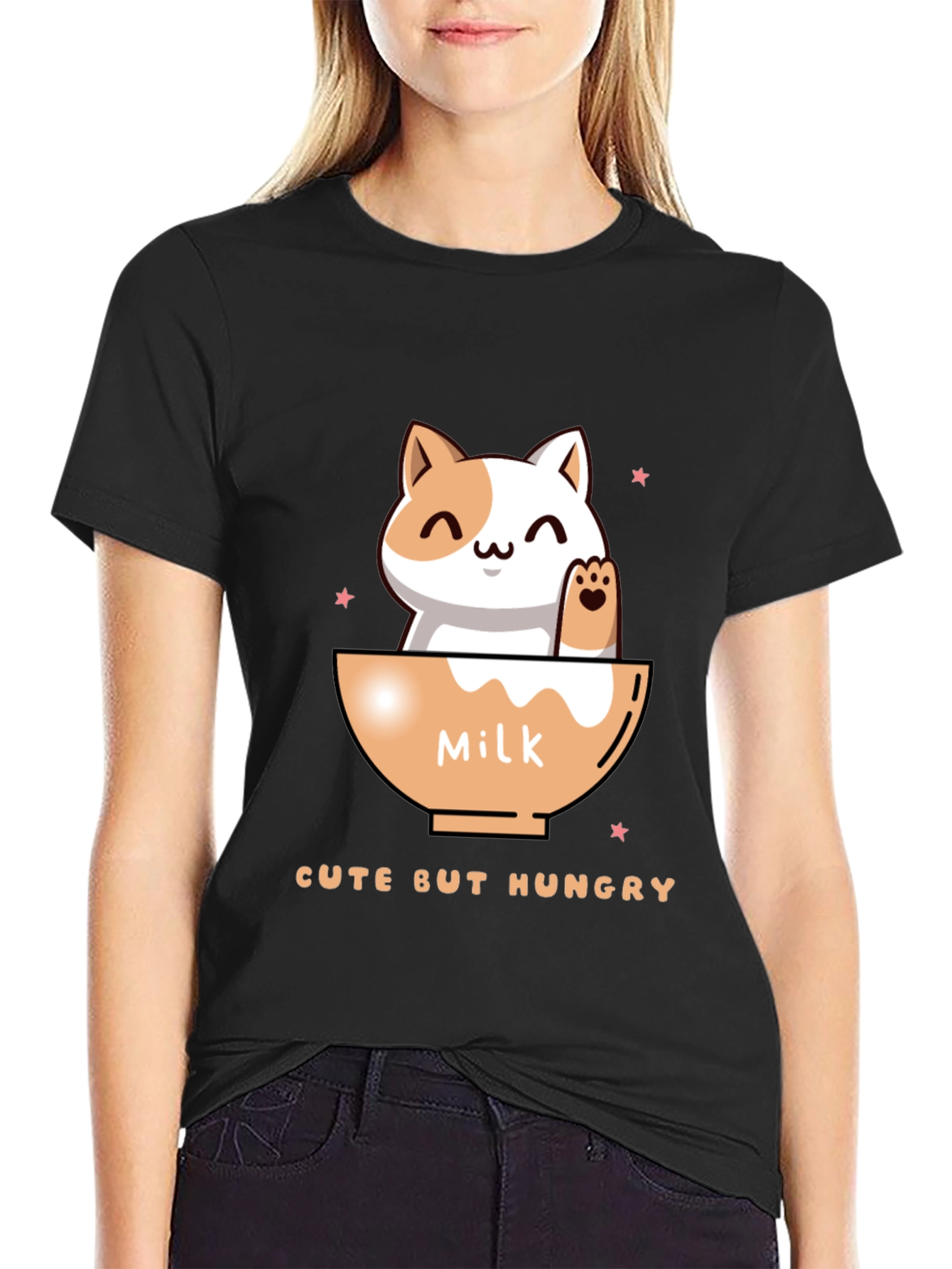 Cute But Hungry Cat Graphic Tee