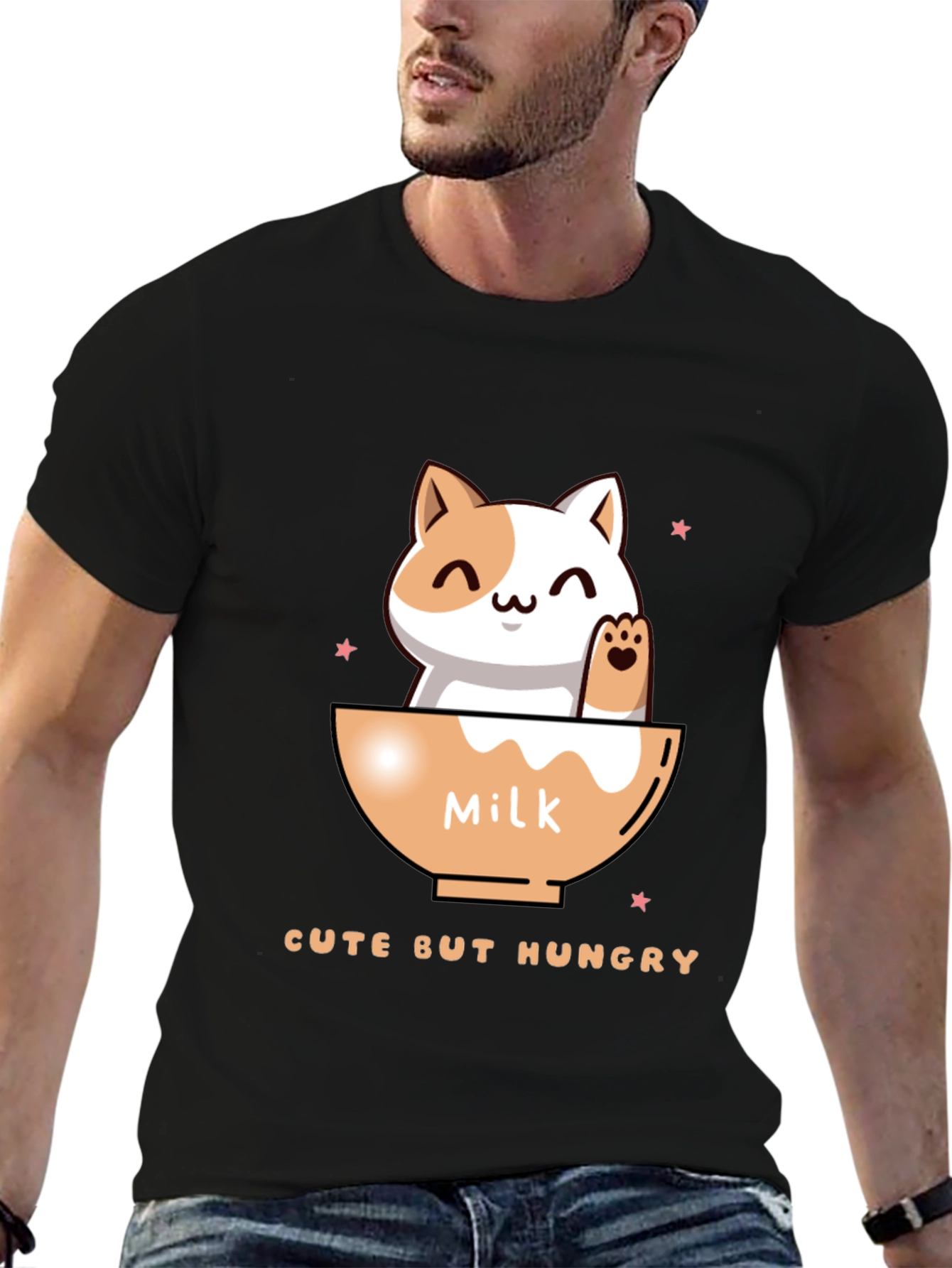Cute But Hungry Cat Graphic Tee