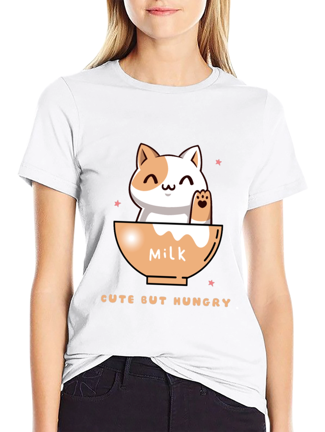 Cute But Hungry Cat Graphic Tee