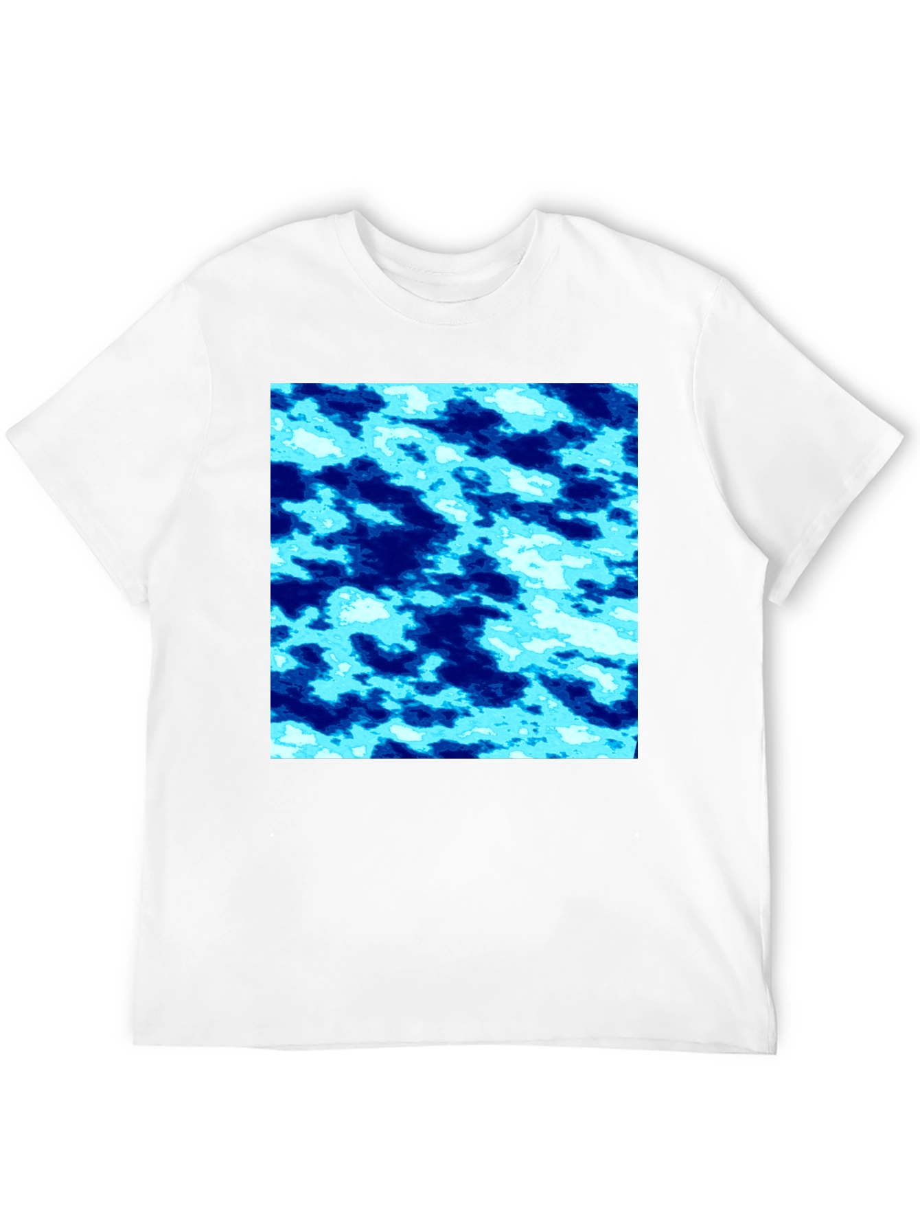 Abstract Blue Pattern Black T-Shirt