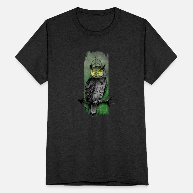 Enchanting Nocturne: Owl's Emerald Gaze