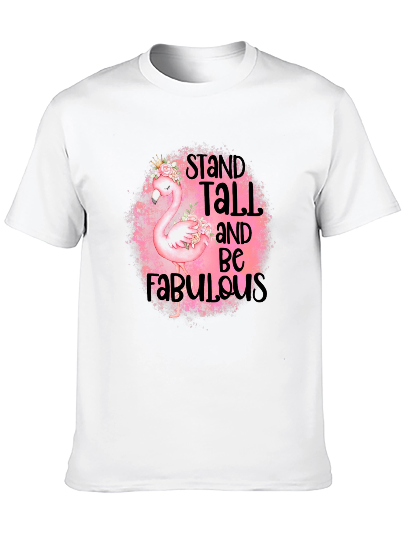 Stand Tall Flamingo Graphic Black T-Shirt