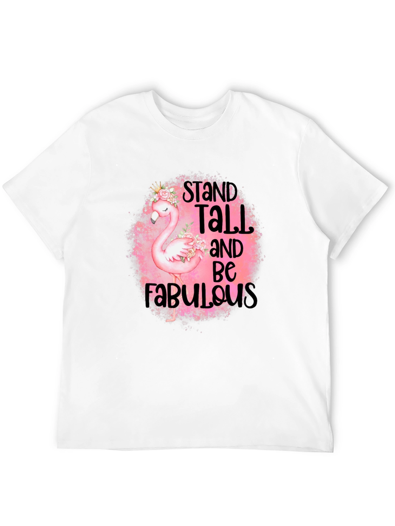 Stand Tall Flamingo Graphic Black T-Shirt