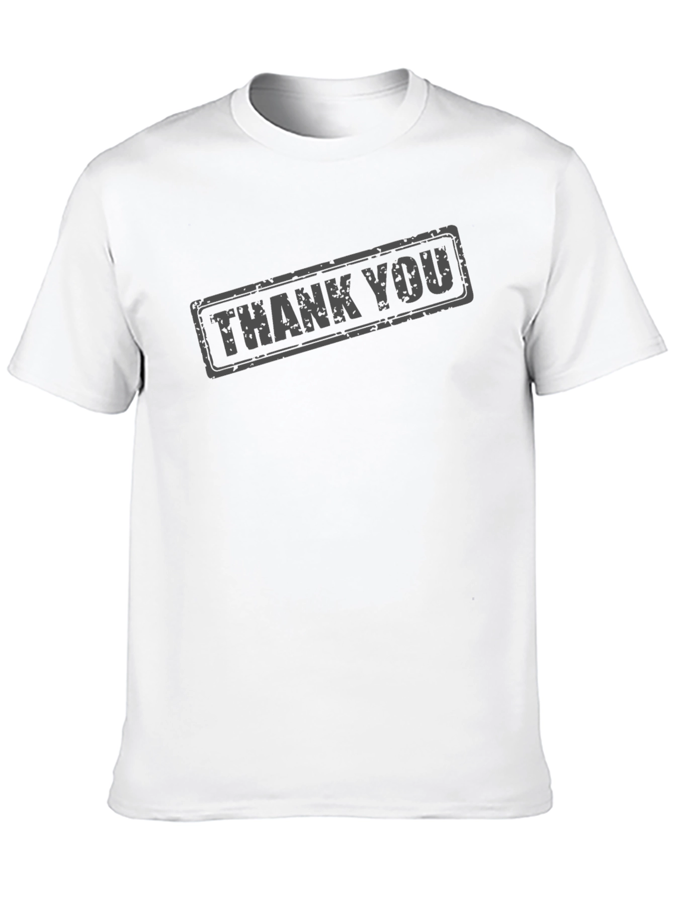 Thank You Stamp Graphic Print Crew Neck T-Shirt