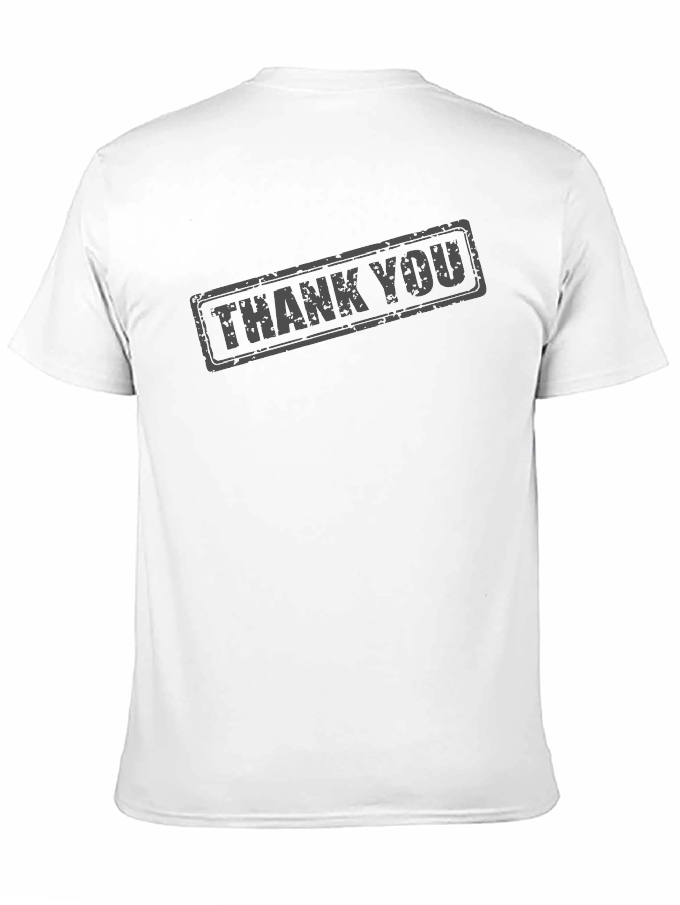 Thank You Stamp Graphic Print Crew Neck T-Shirt