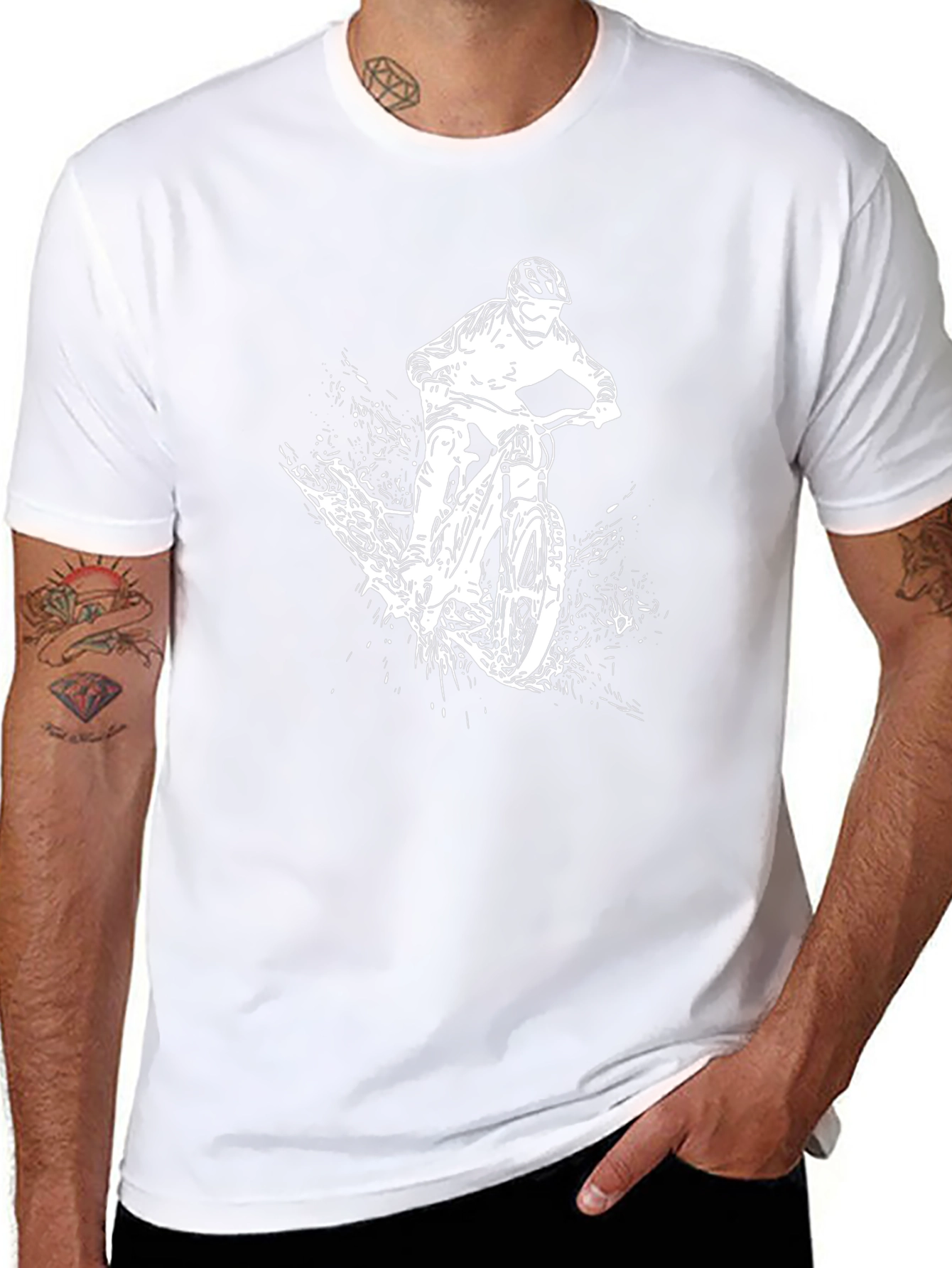 Mountain Biker Graphic Tee - Black Cotton T-Shirt