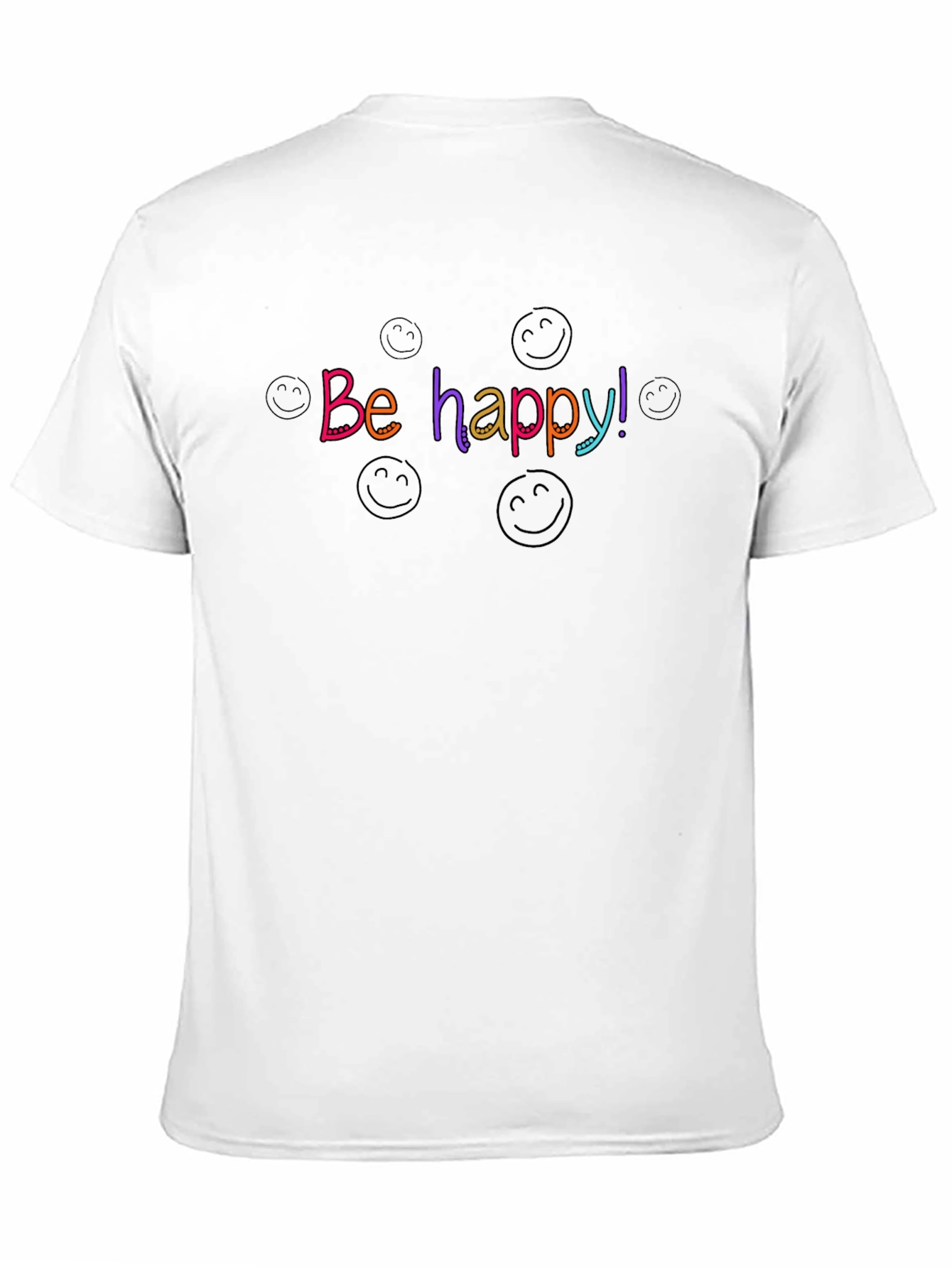 Be Happy! Black Graphic Tee - Comfort Fit