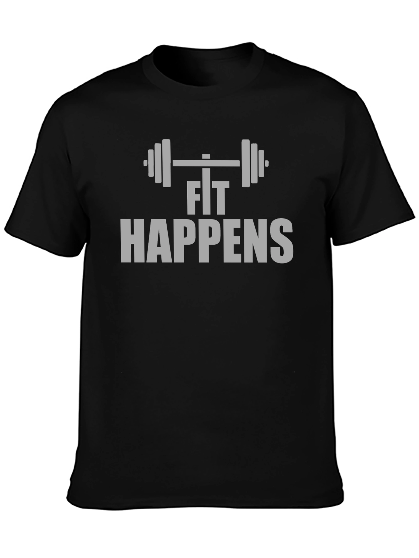 Fit Happens Graphic Tee - Black Workout Shirt