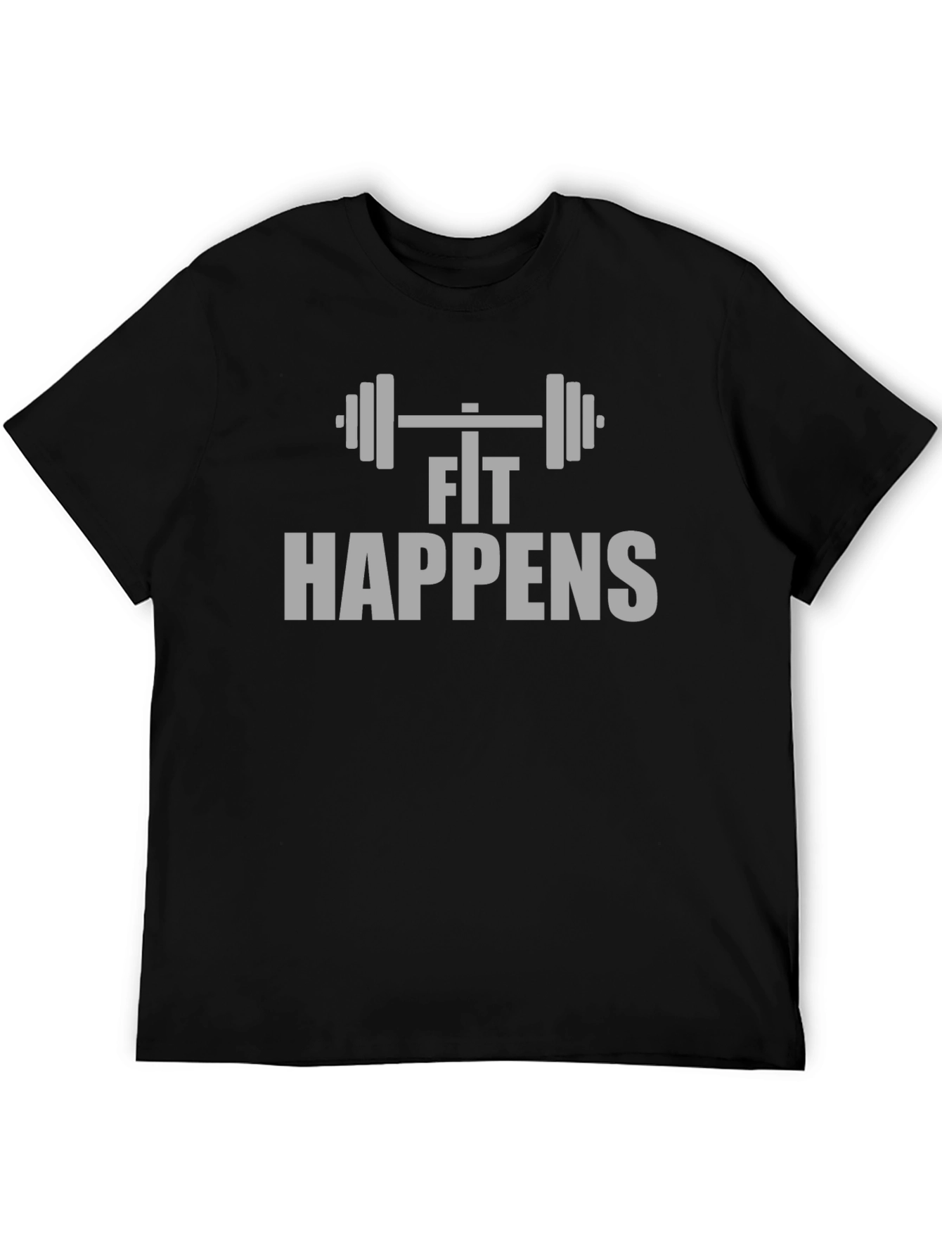 Fit Happens Graphic Tee - Black Workout Shirt