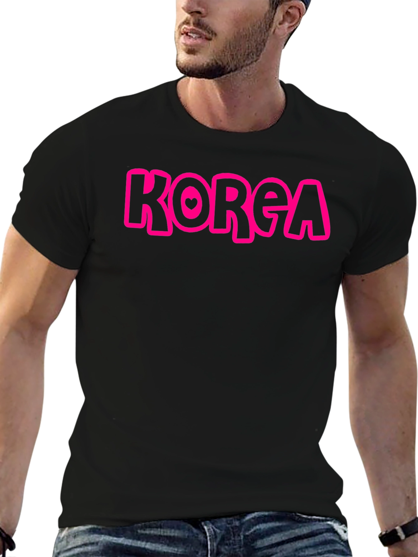Korea Heart Tee -  Casual Graphic T-Shirt
