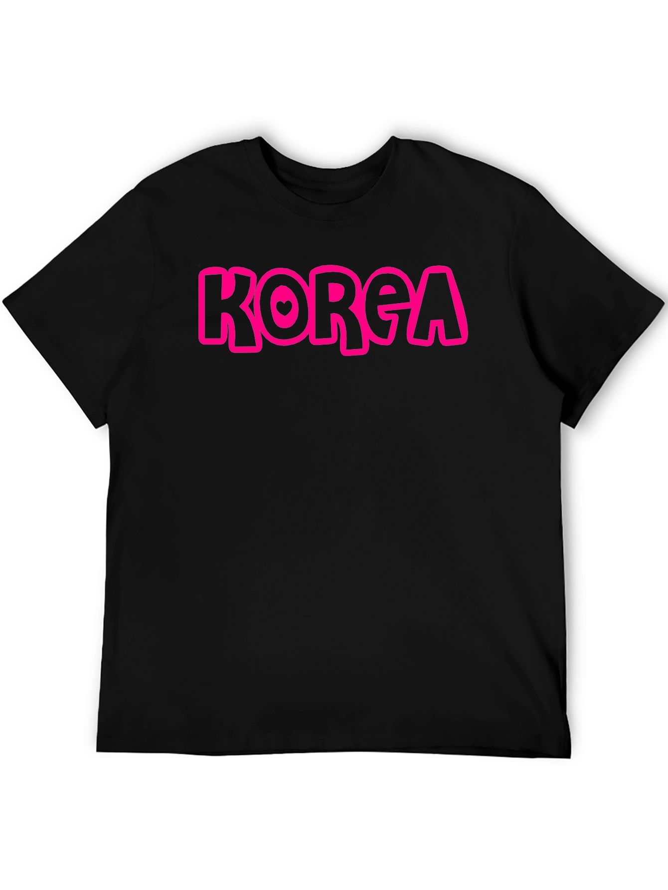 Korea Heart Tee -  Casual Graphic T-Shirt