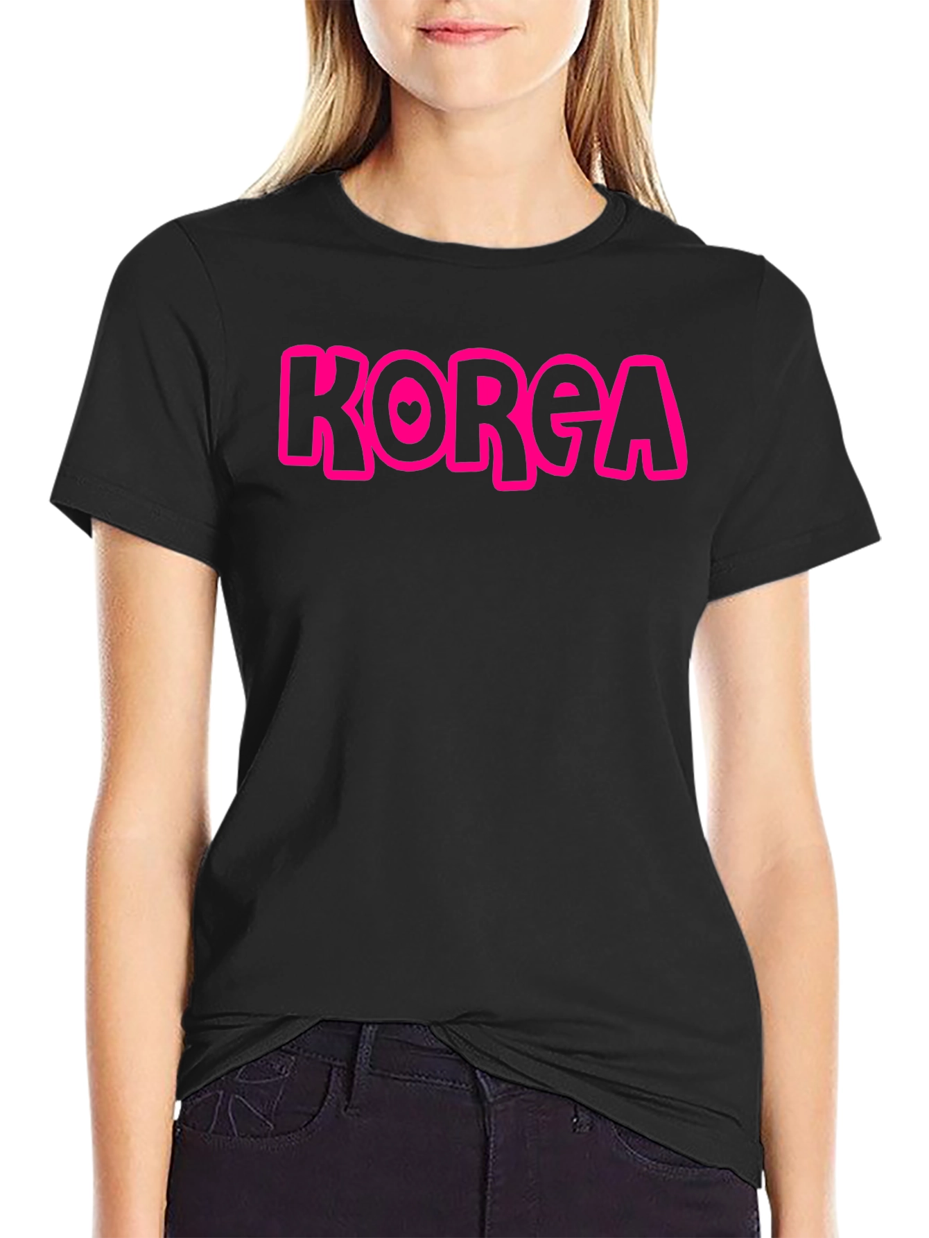 Korea Heart Tee -  Casual Graphic T-Shirt
