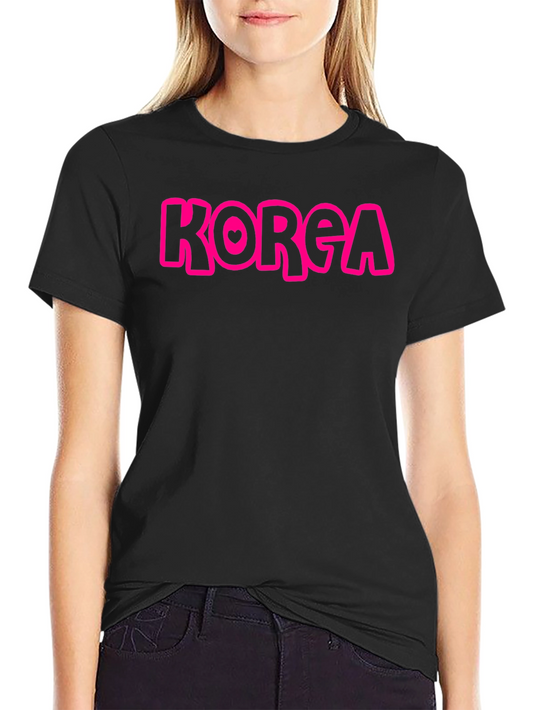 Korea Heart Tee -  Casual Graphic T-Shirt