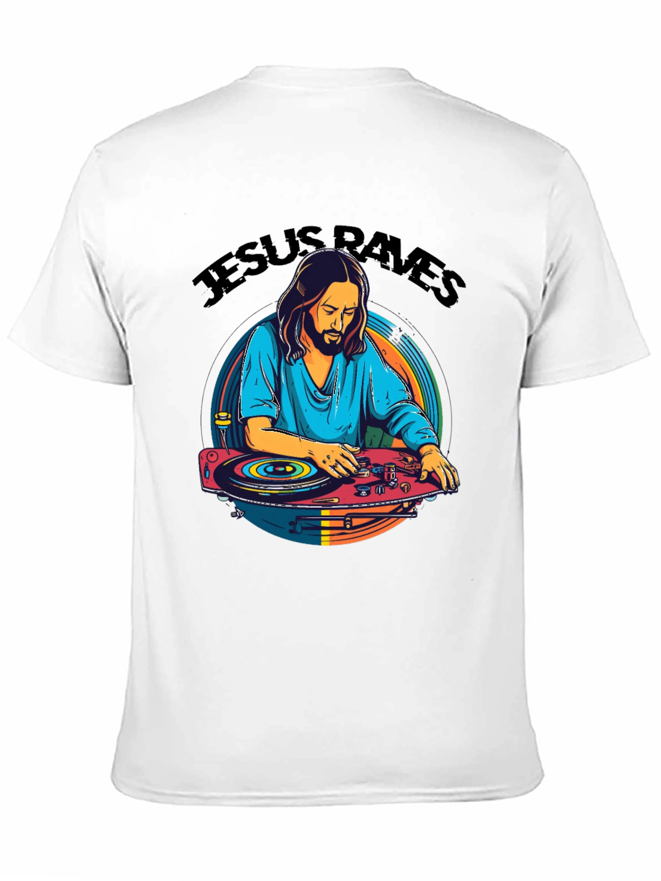 Jesus Raves T-Shirt - DJ Graphic Tee