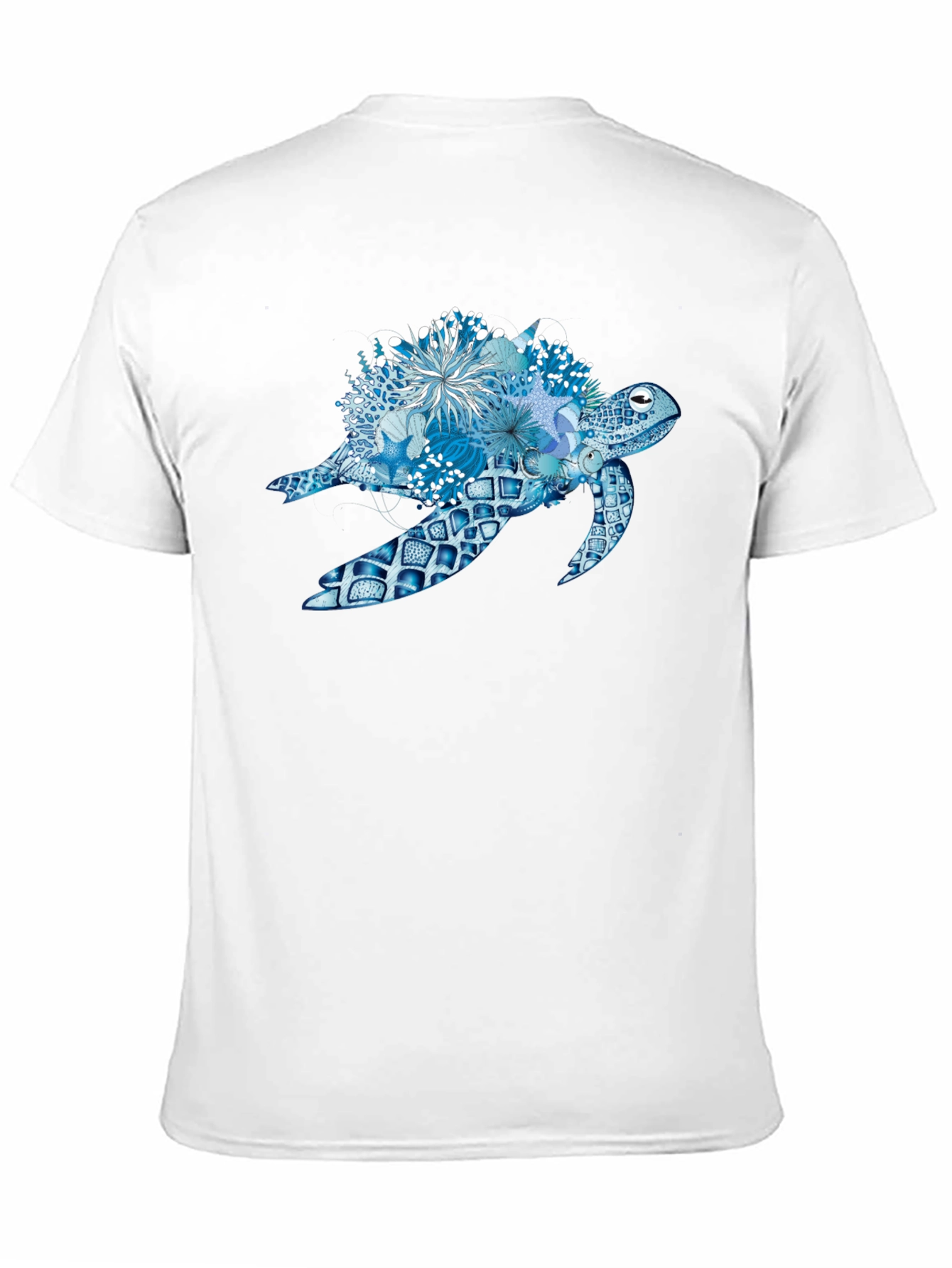 Blue Sea Turtle Floral T-Shirt
