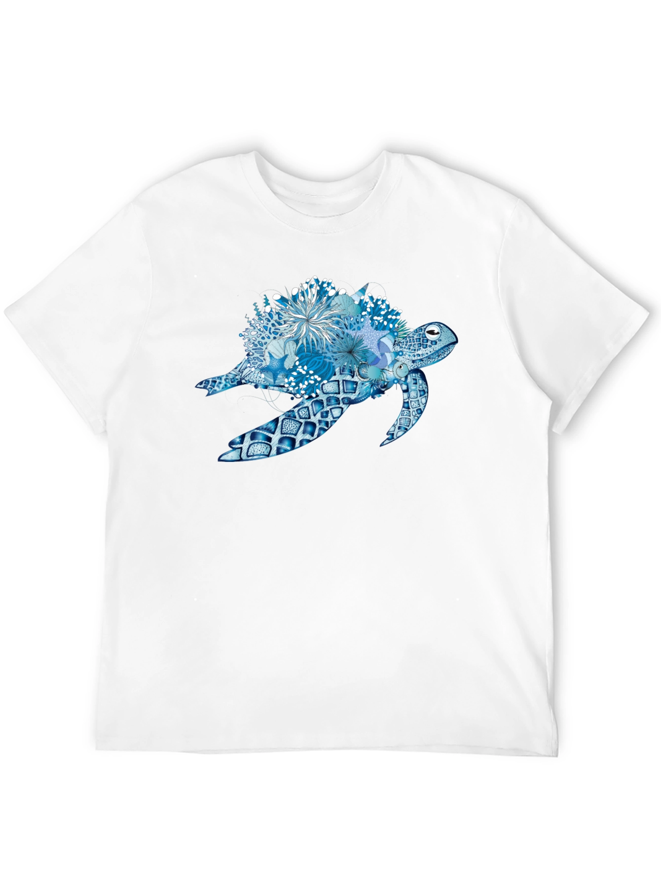 Blue Sea Turtle Floral T-Shirt