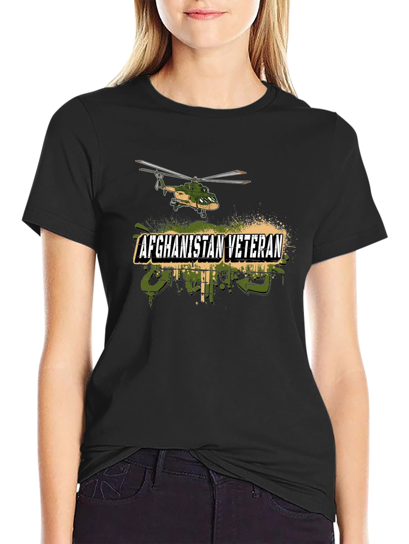 Afghanistan Veteran Helicopter Graphic T-Shirt