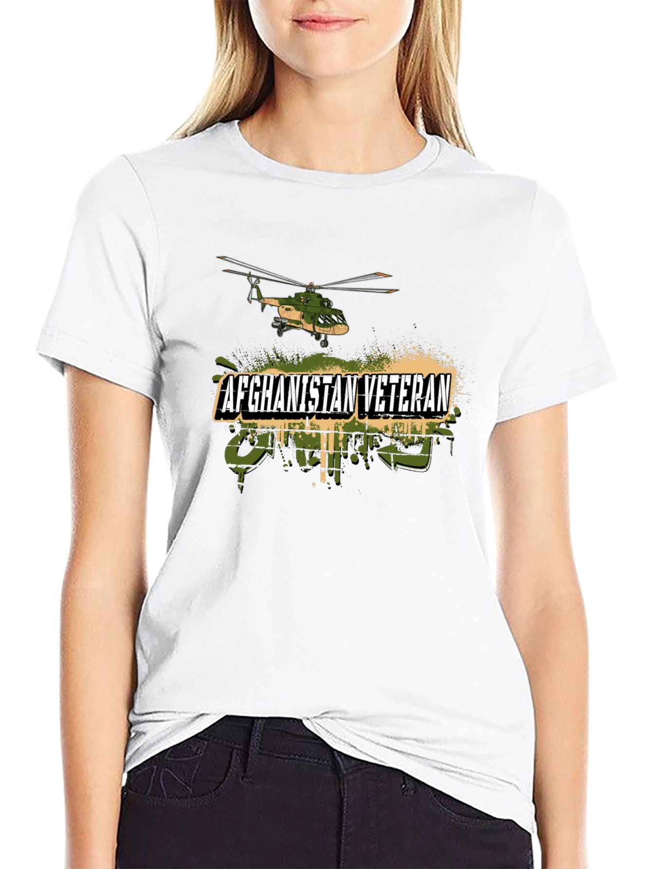 Afghanistan Veteran Helicopter Graphic T-Shirt