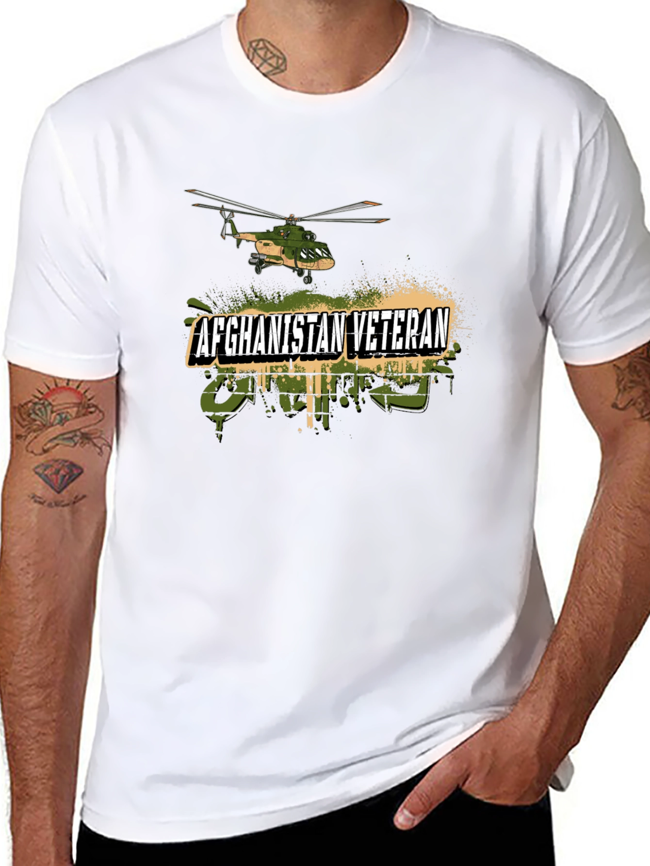 Afghanistan Veteran Helicopter Graphic T-Shirt