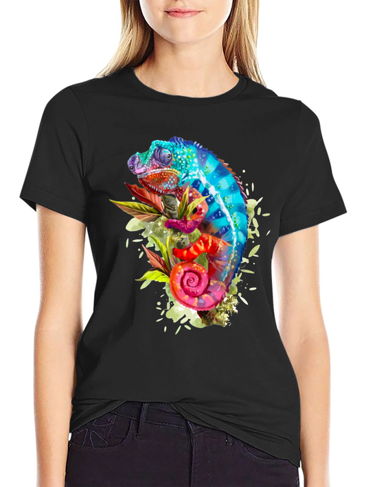 Colorful Chameleon Graphic T-Shirt
