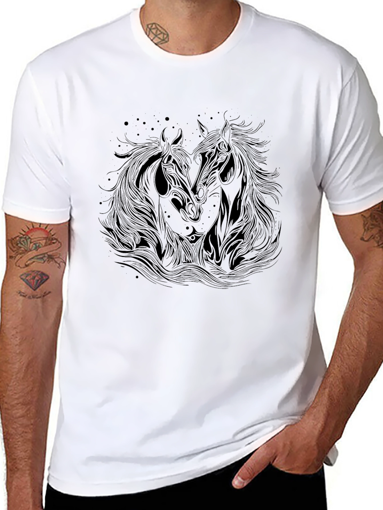 Black Horse Graphic T-Shirt