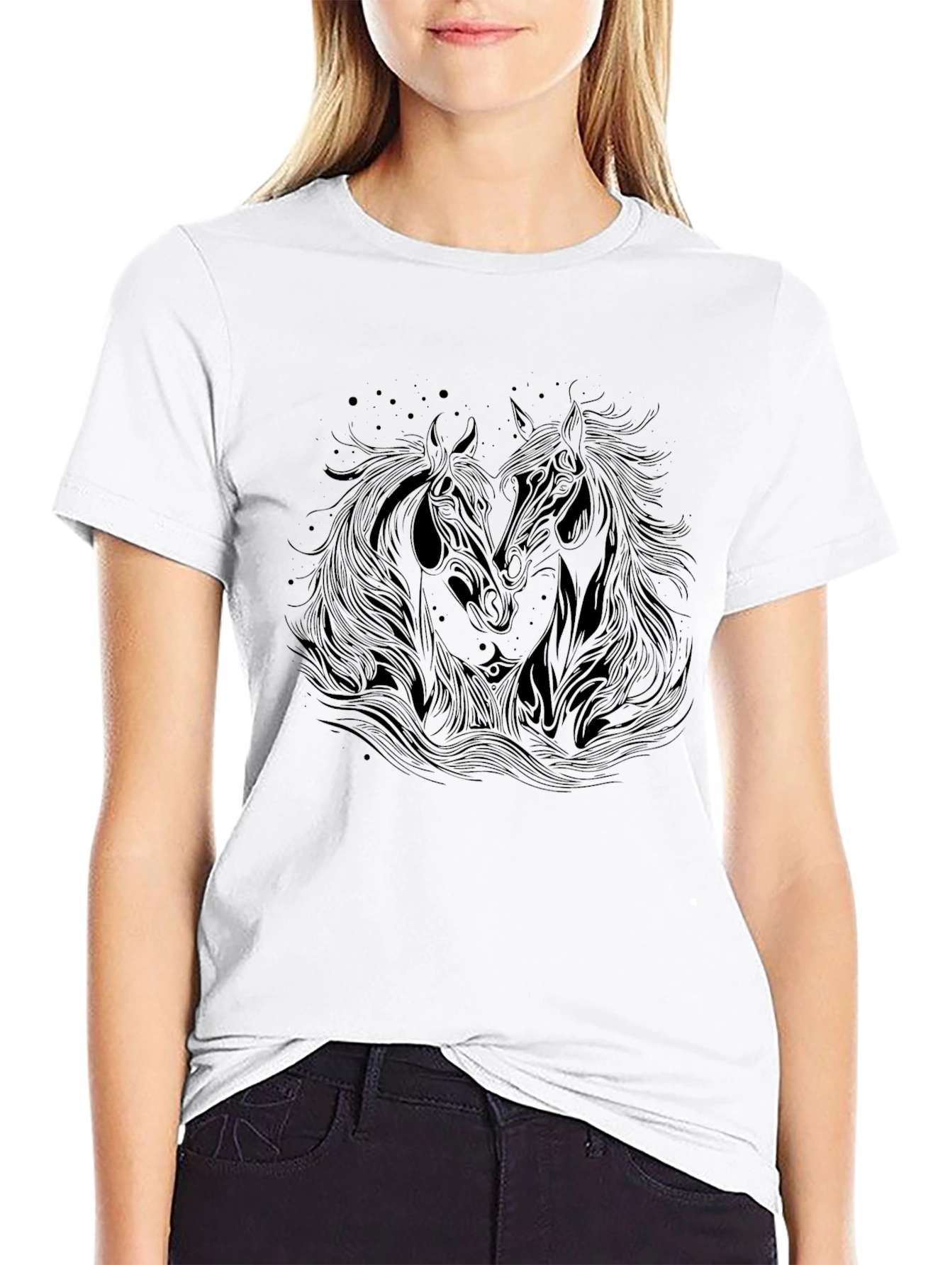 Black Horse Graphic T-Shirt