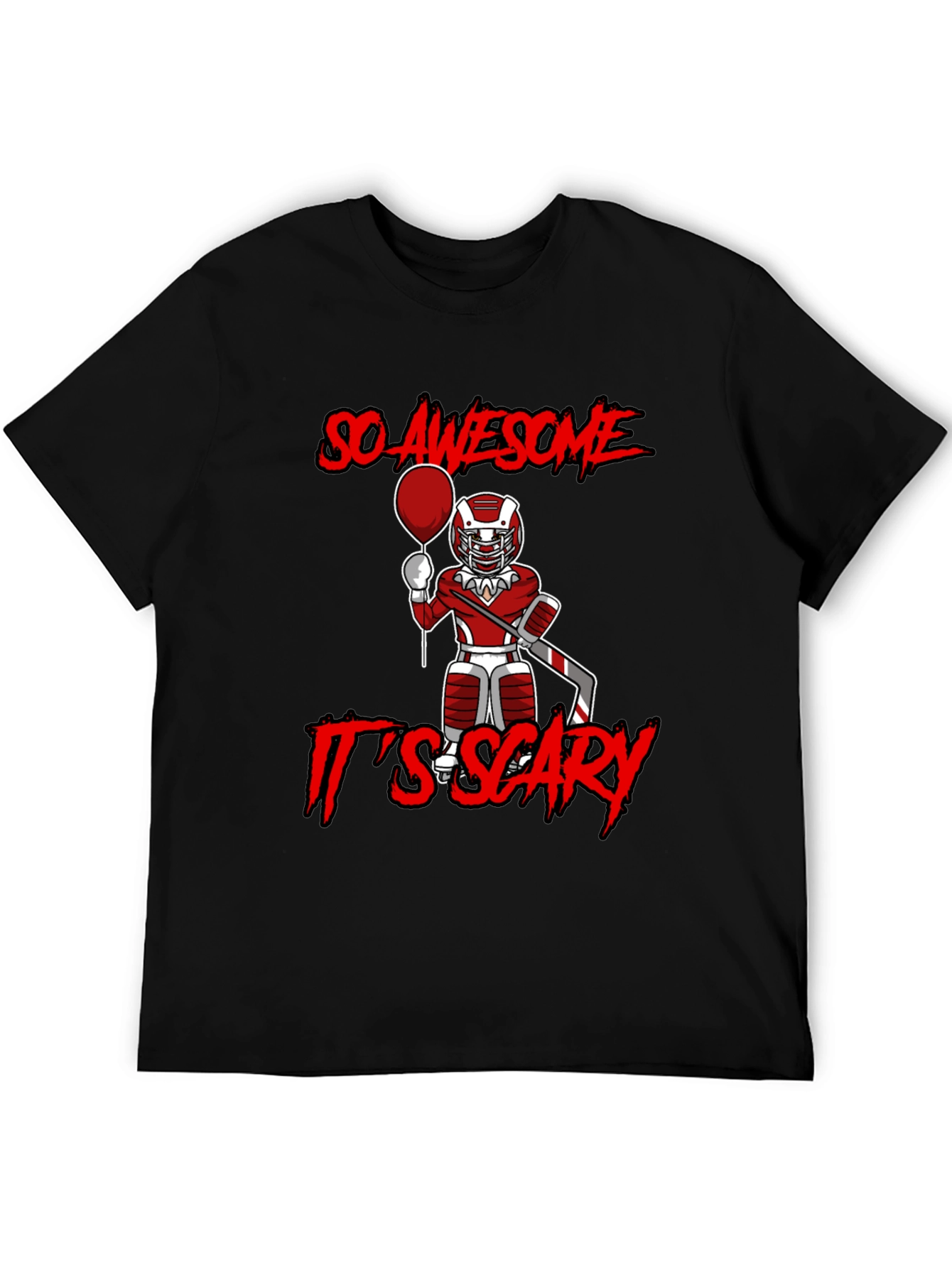 Awesome Scary Hockey Player Graphic T-Shirt