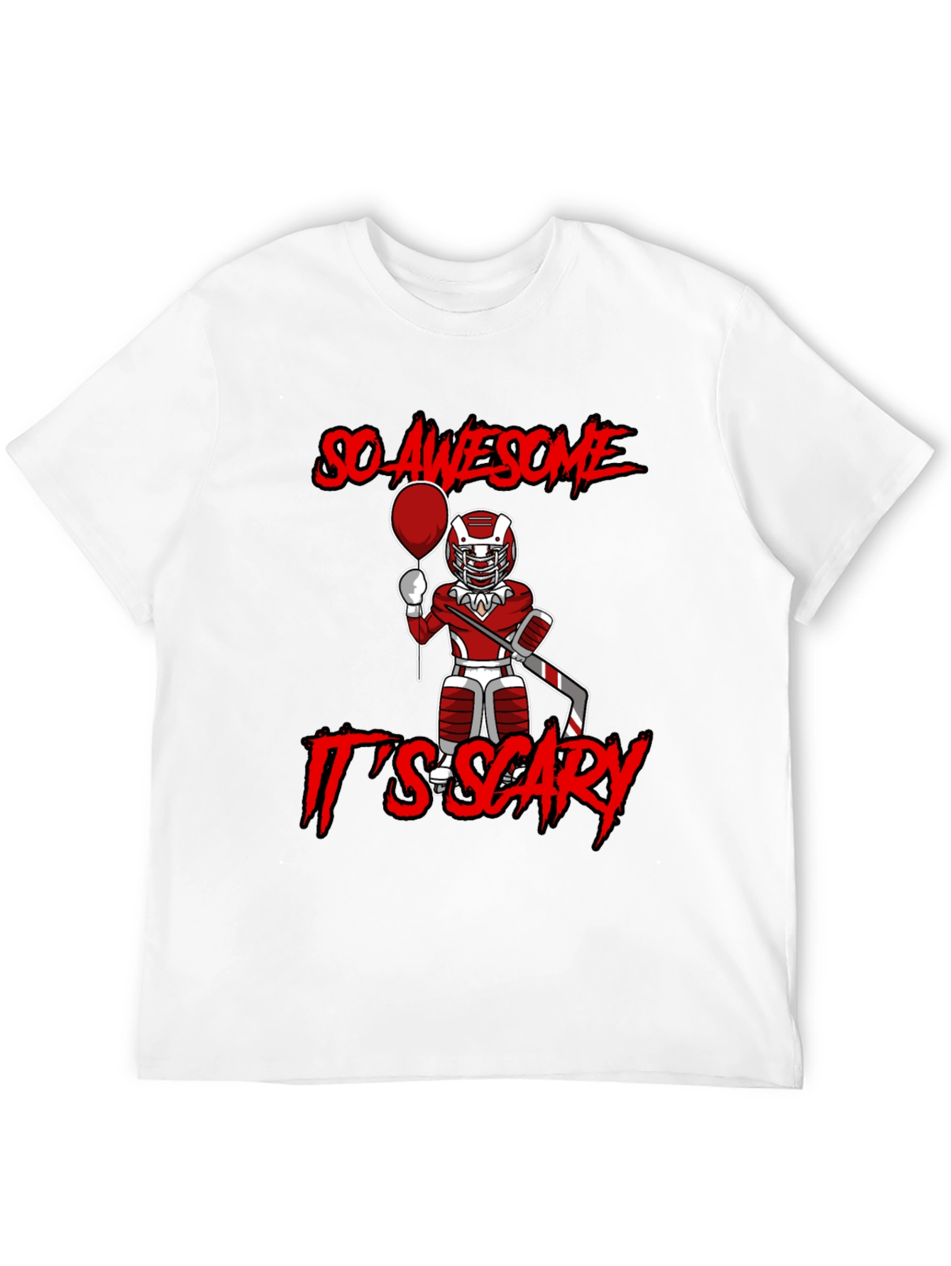 Awesome Scary Hockey Player Graphic T-Shirt