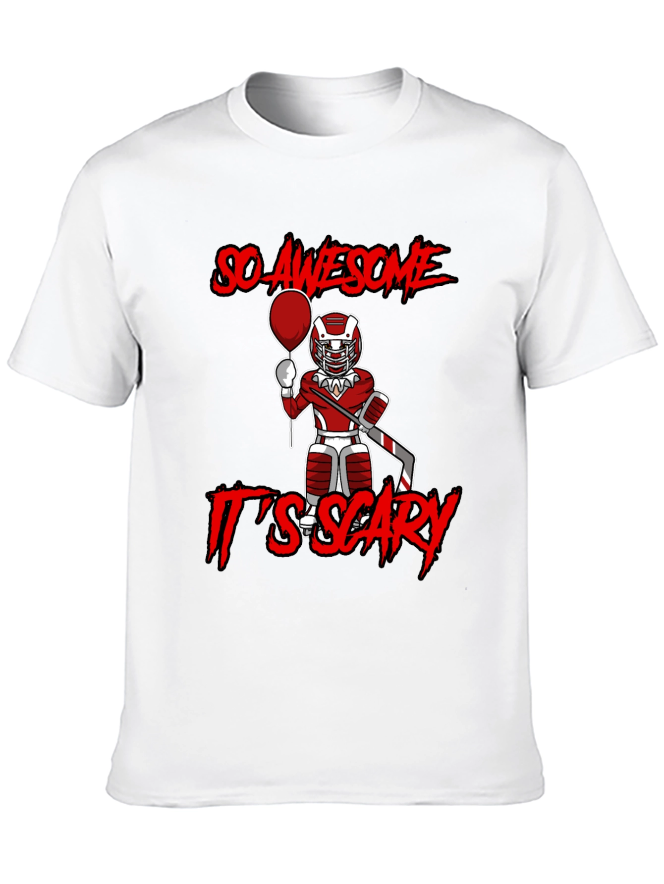 Awesome Scary Hockey Player Graphic T-Shirt