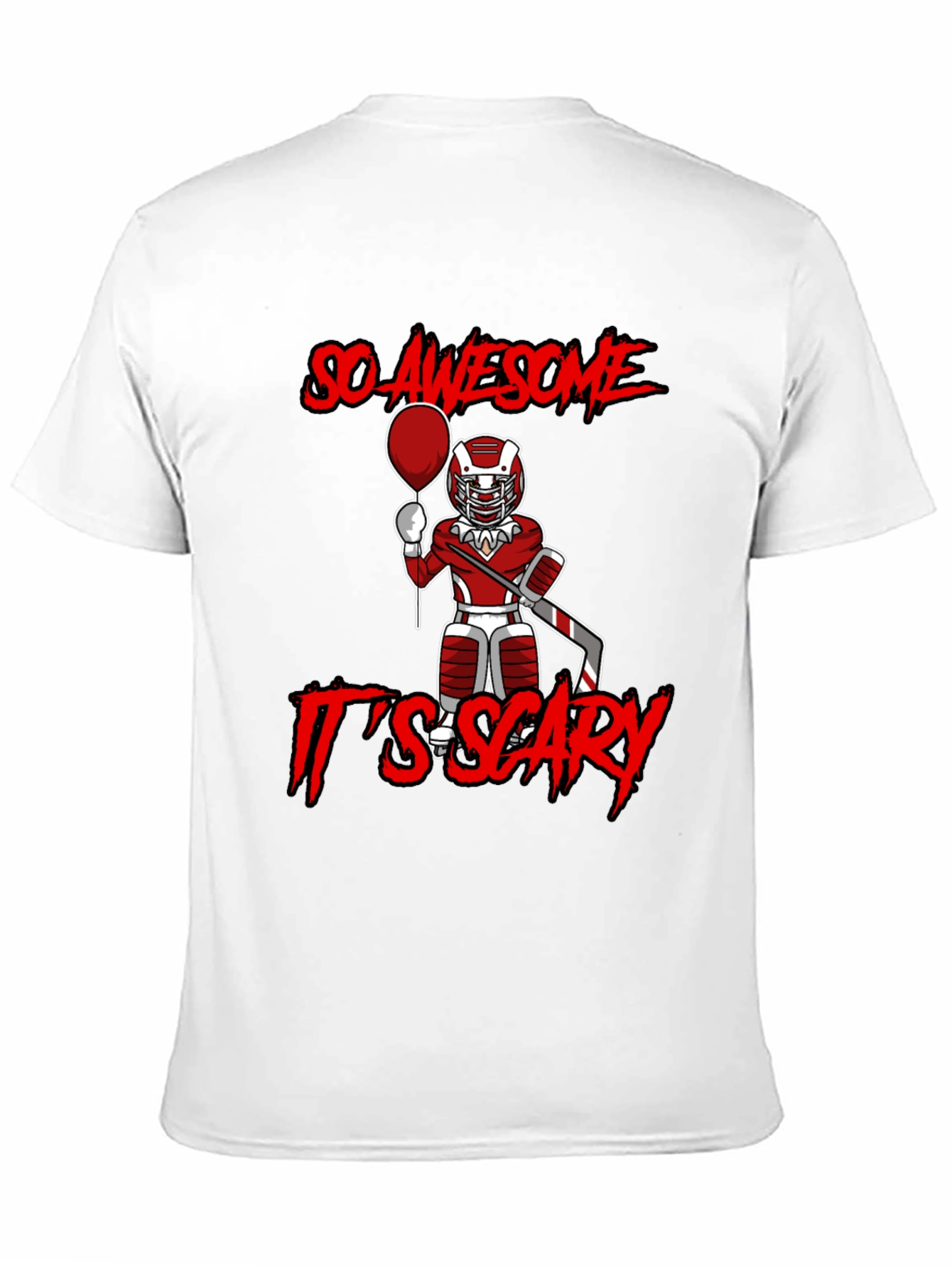 Awesome Scary Hockey Player Graphic T-Shirt