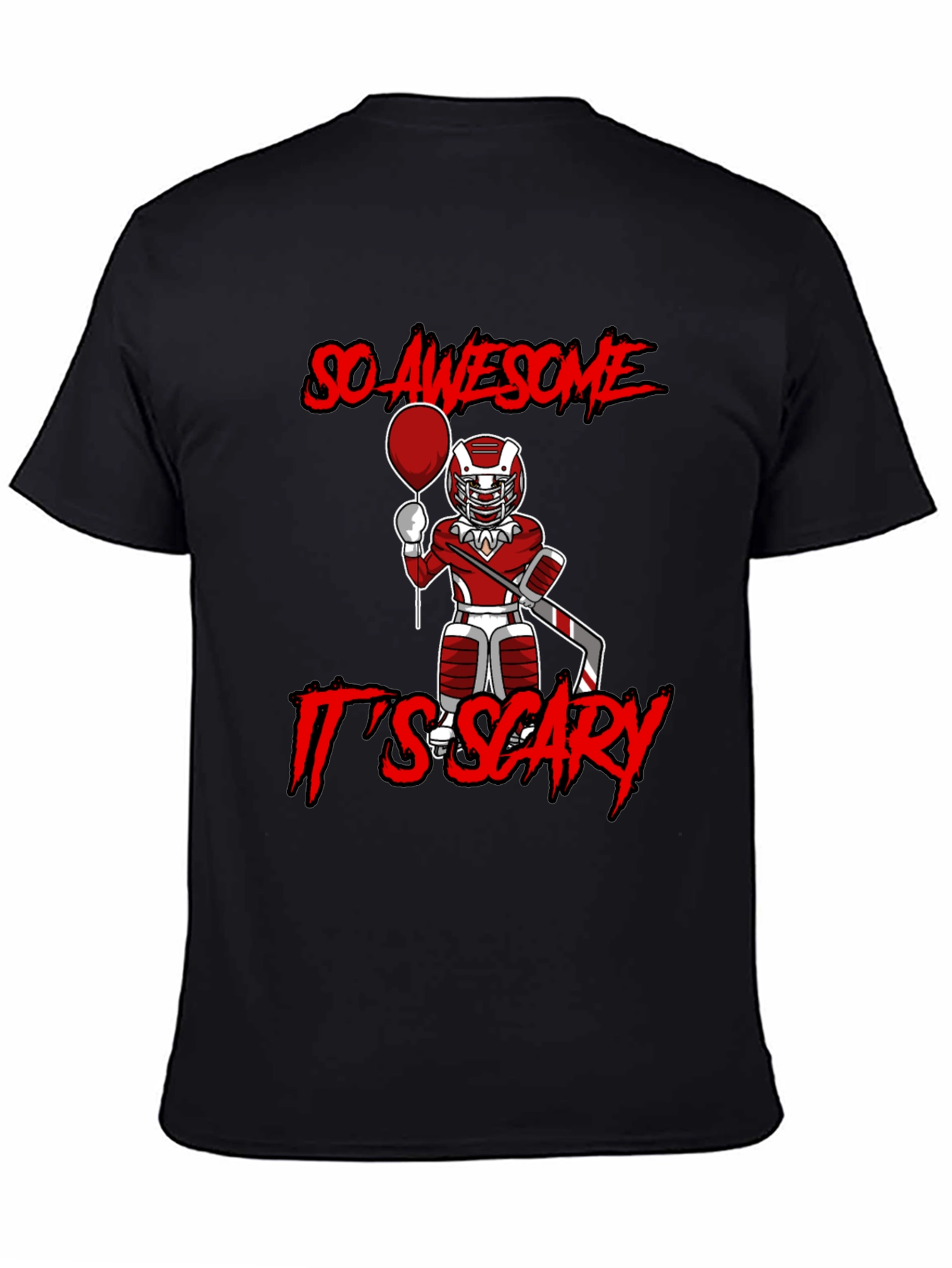 Awesome Scary Hockey Player Graphic T-Shirt