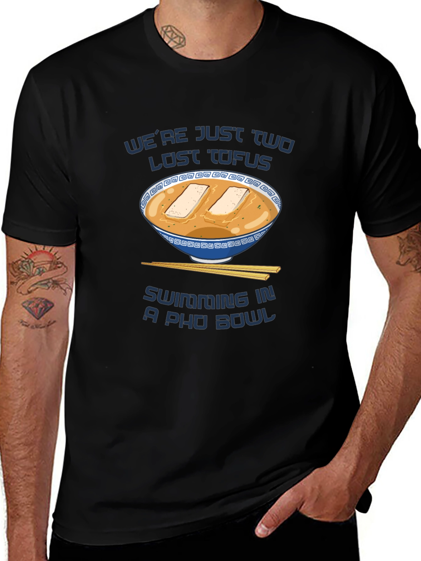 Lost Tofus in a Pho Bowl Funny Graphic Tee